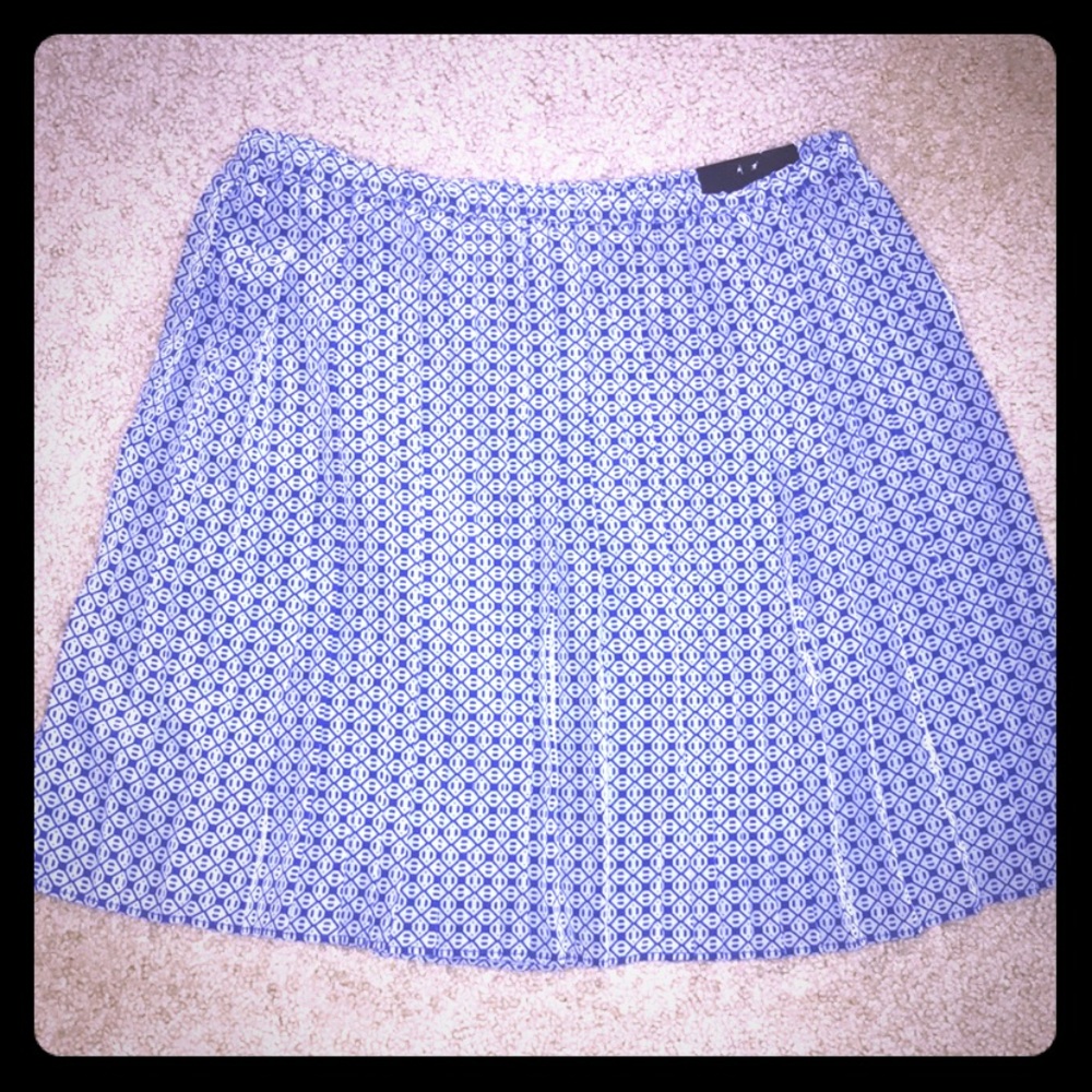 Blue & White Banana Republic Pleated Skirt NWOT